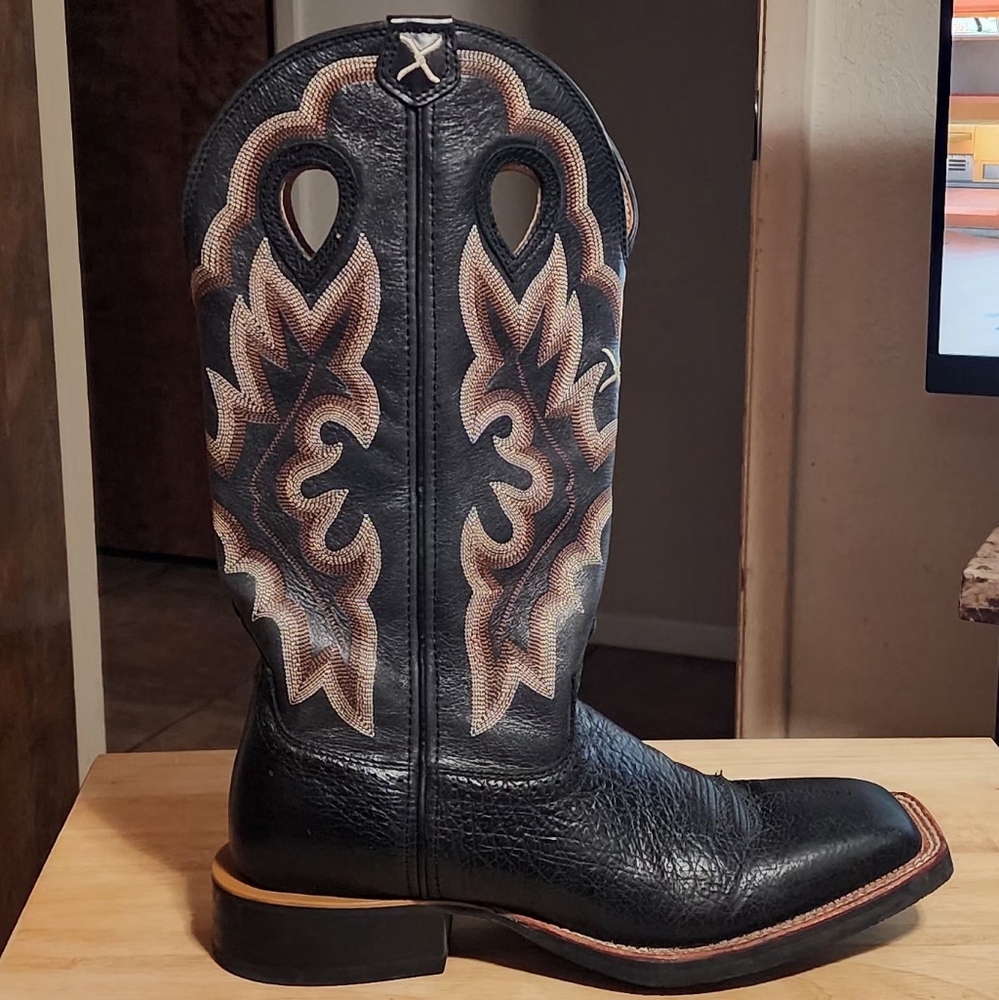 Black Twisted X Mens Square Toe Boots